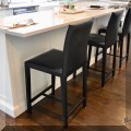 F17. Three contemporary leather barstools. 